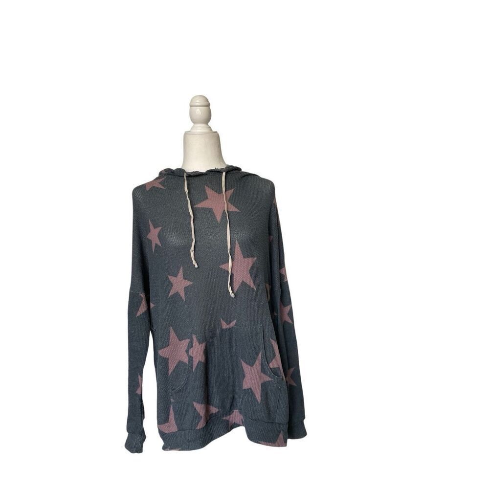 Lovely Melody Oversized Thin Cotton Star Hooded Sweater